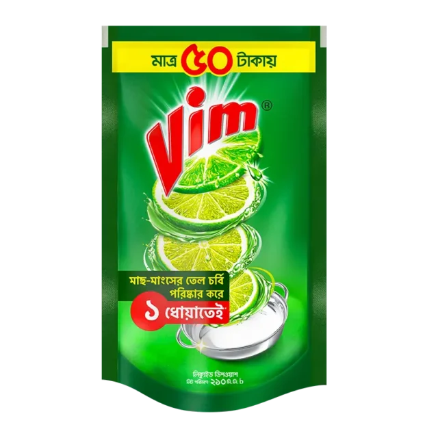 Vim Dishwash Liquid Refill 200 ml | ভিম ডিশওয়াশ লিকুইড রিফিল